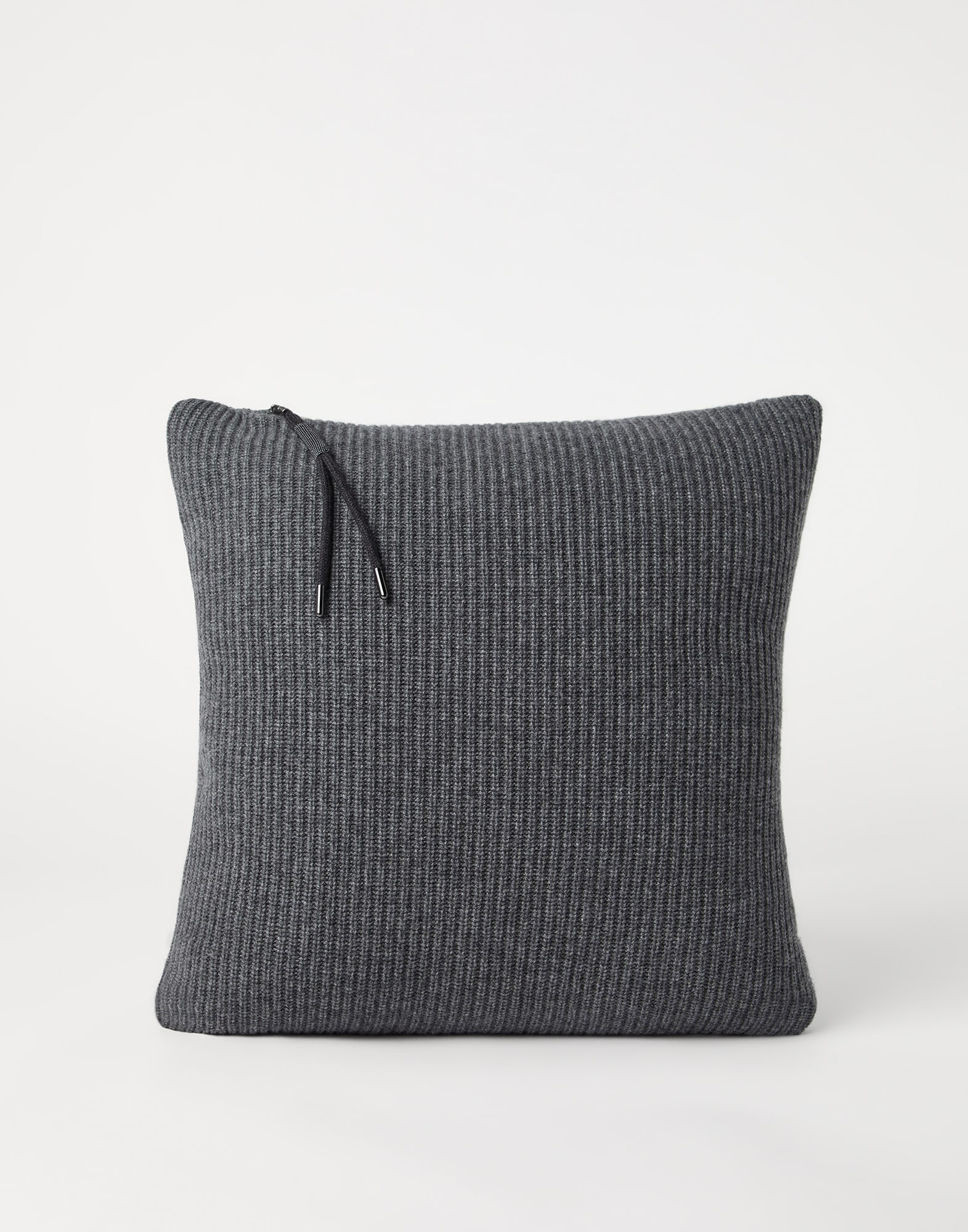 Shiny Zipper Pull knit cushion Lead Lifestyle - Brunello Cucinelli
