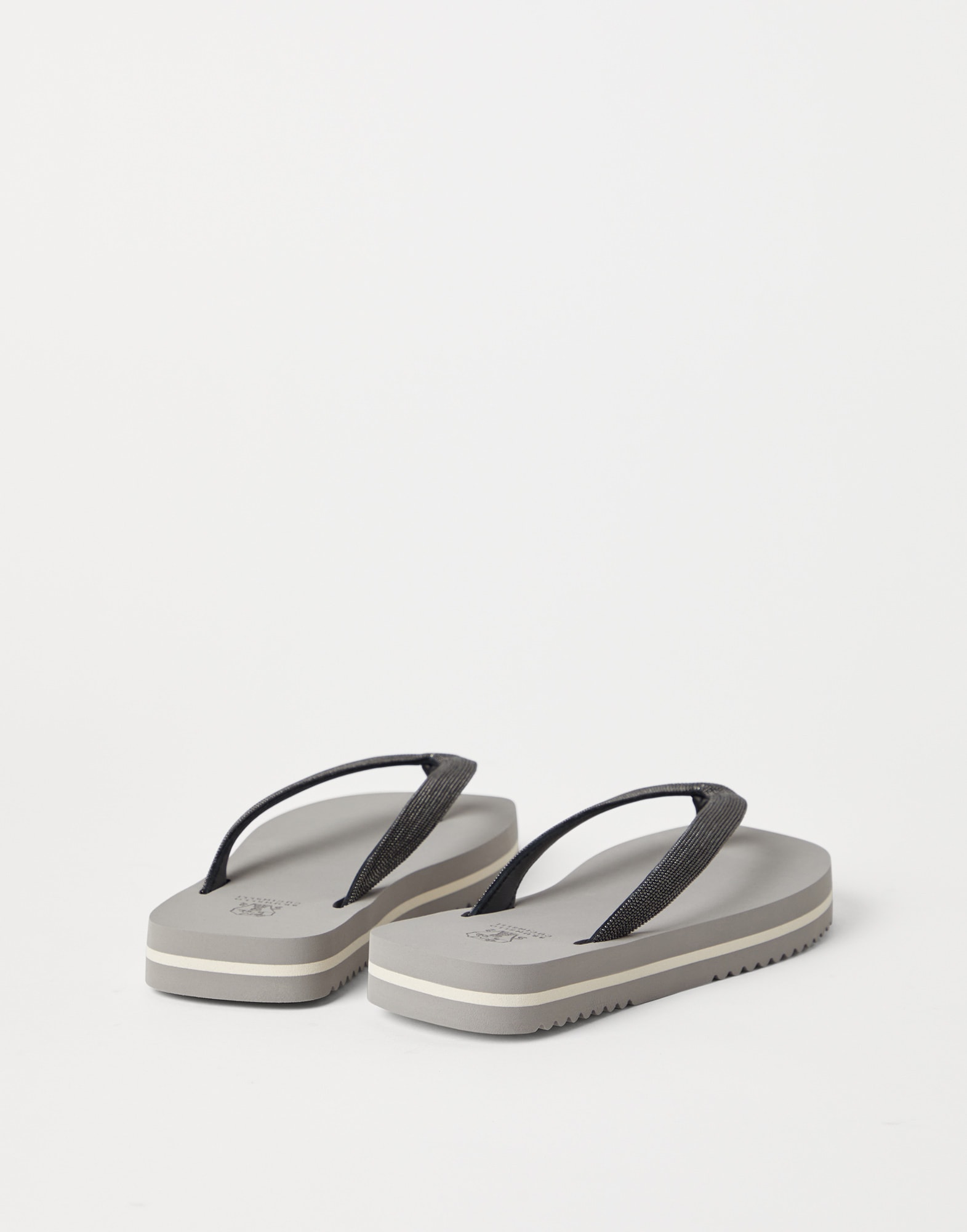 Precious flip flops Light Grey Lifestyle - Brunello Cucinelli