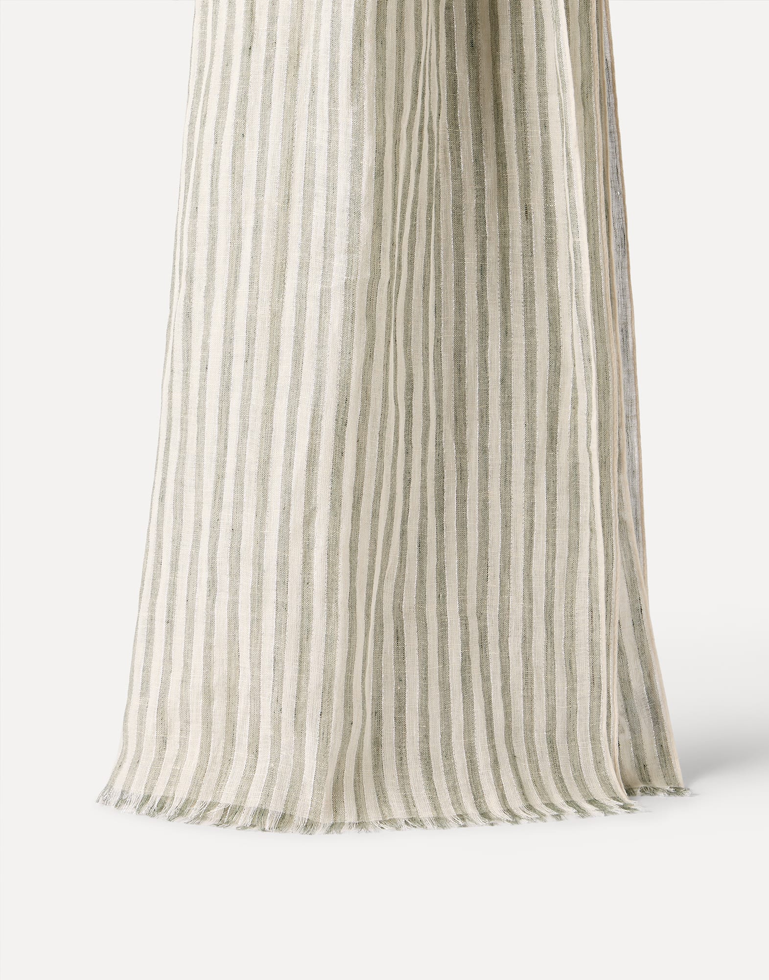 Sparkling striped linen scarf Green Woman - Brunello Cucinelli
