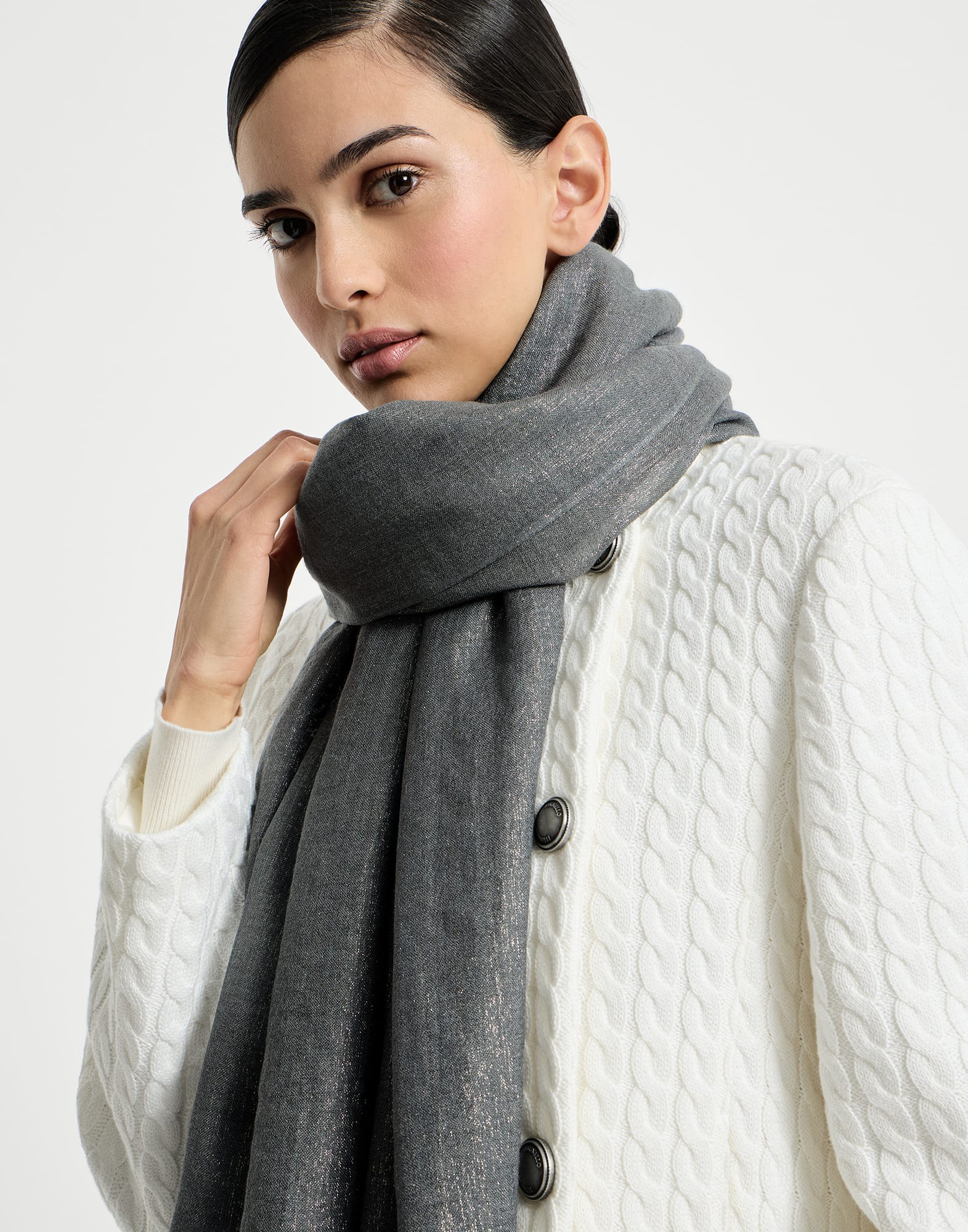 レディース 向け レッド スパークリング ストール | Brunello Cucinelli