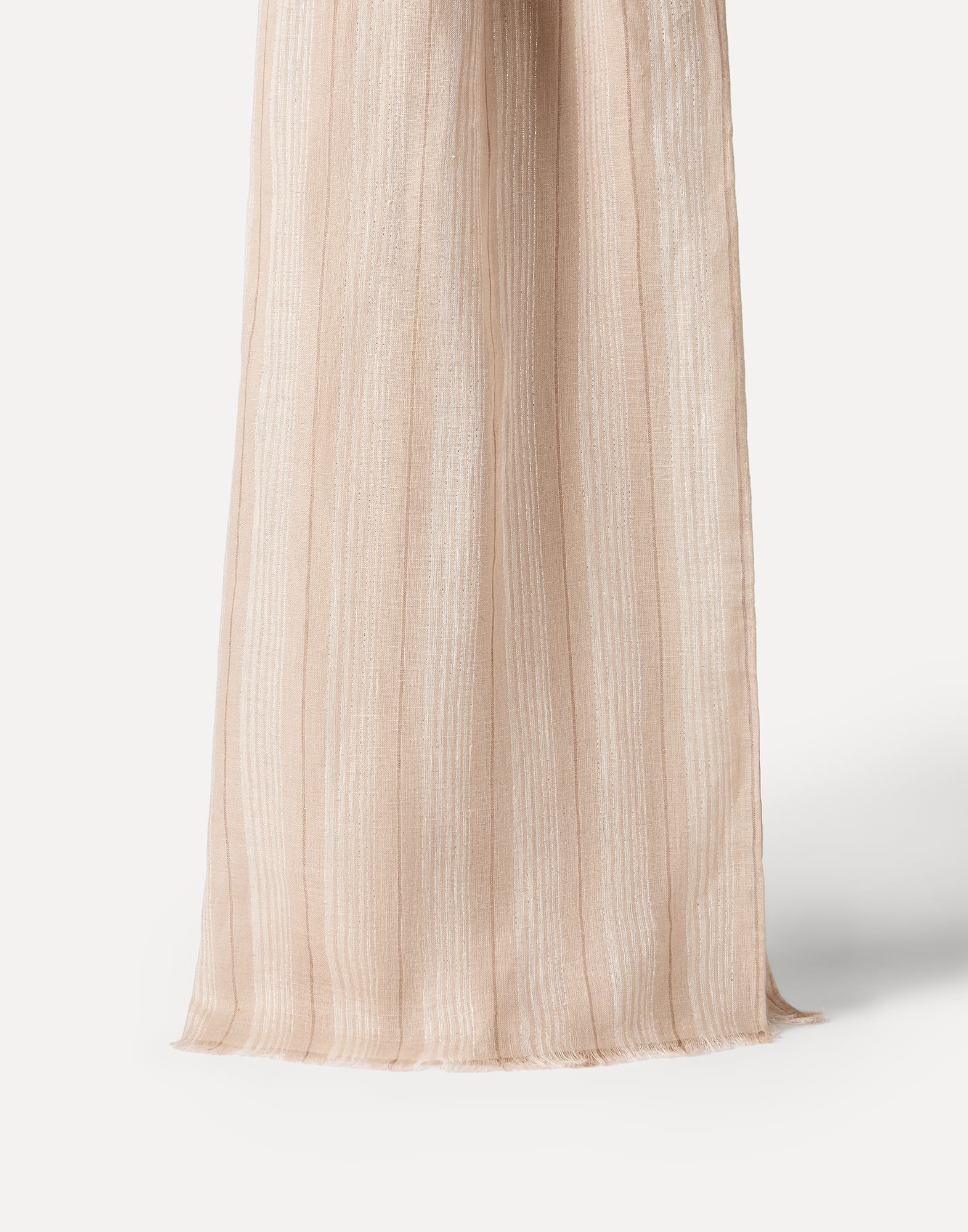 Sparkling linen scarf Beige Woman - Brunello Cucinelli