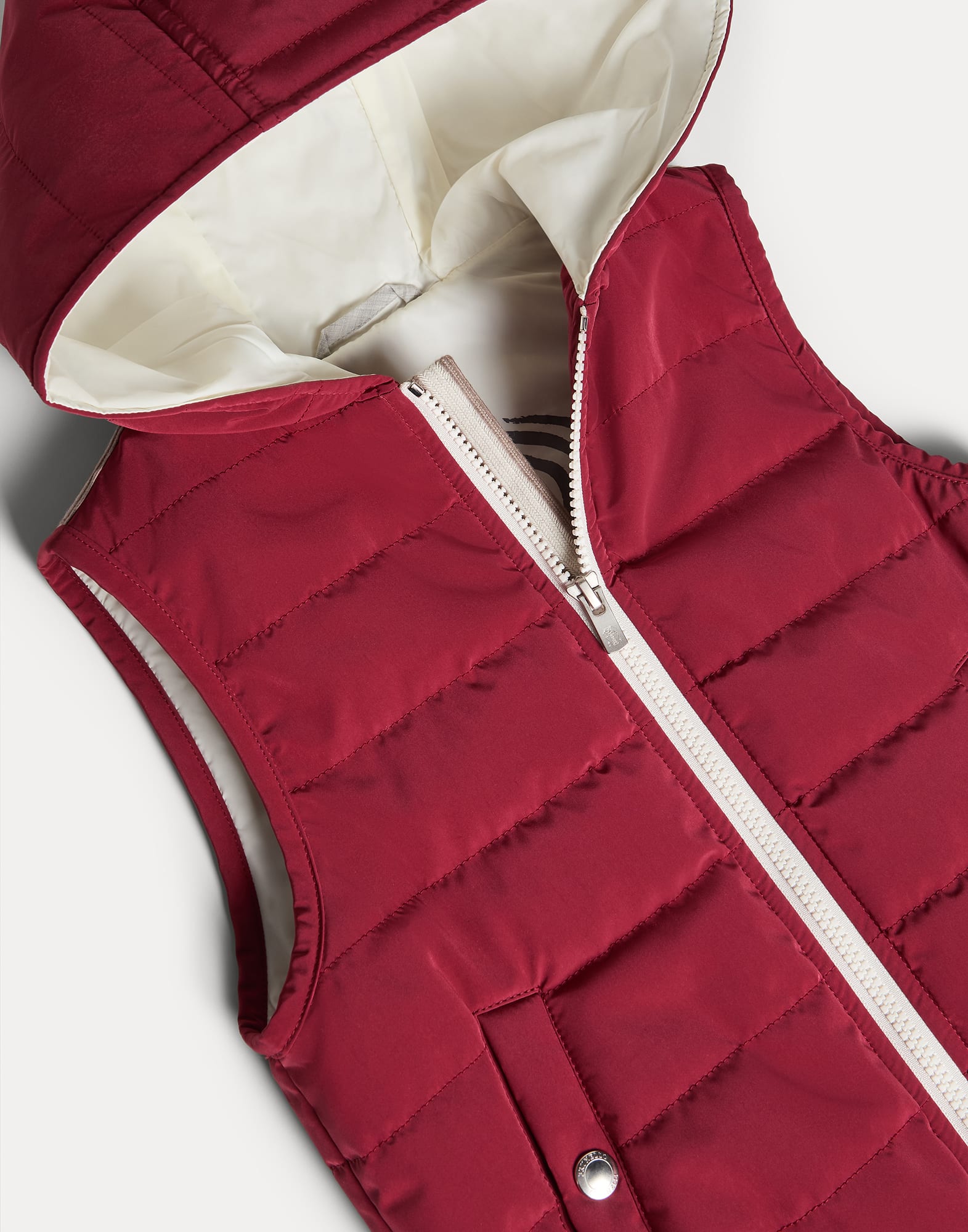 ボーイズ 向け ブルー フード付き ダウンベスト | Brunello Cucinelli