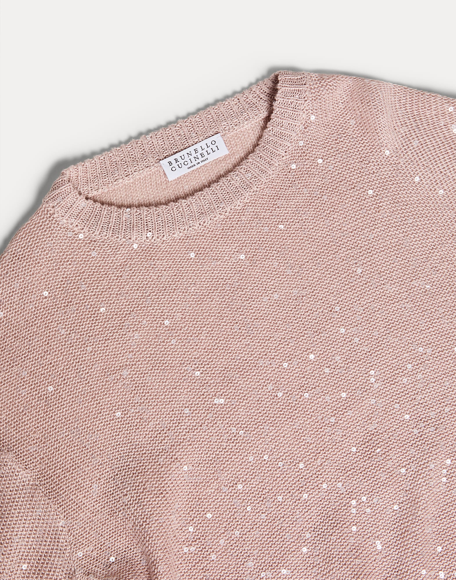 Linen and silk sweater for Girls in Pink | Brunello Cucinelli