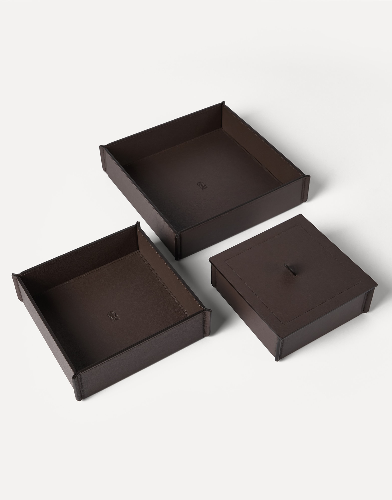 Trio of organizer boxes with lids Cigar Lifestyle - Brunello Cucinelli