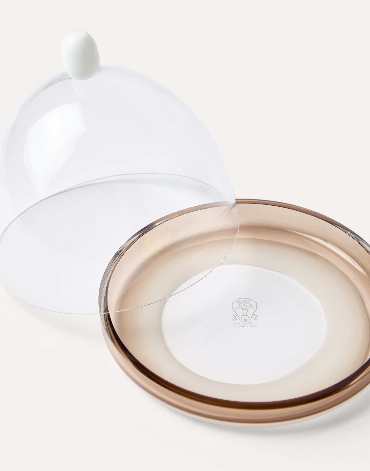 Murano glass plate and cloche set Natural Lifestyle - Brunello Cucinelli
