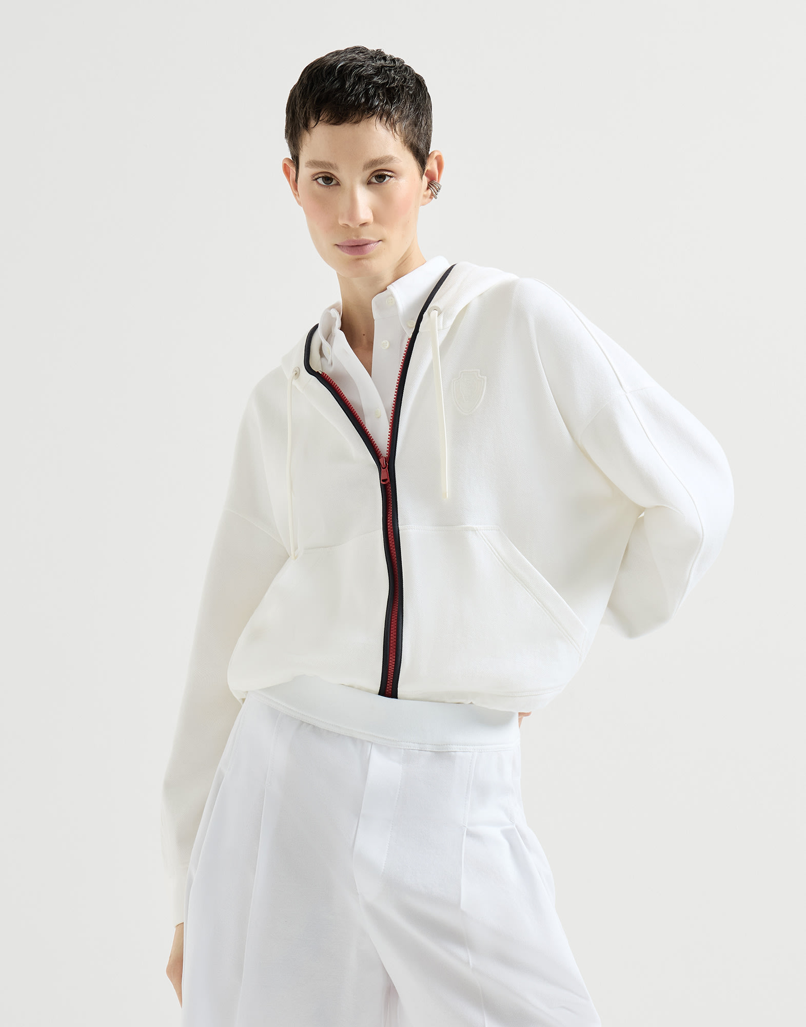 Zip-front Cardigan - Front view - View Full Screen