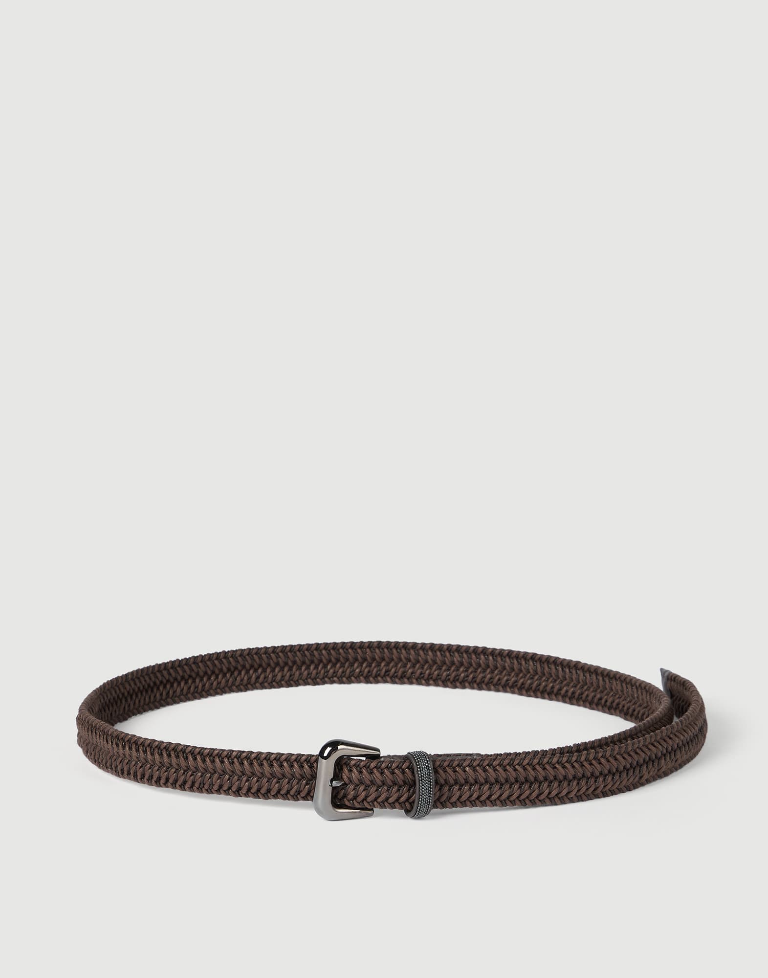 Braided belt with monili Rust Brown Woman - Brunello Cucinelli