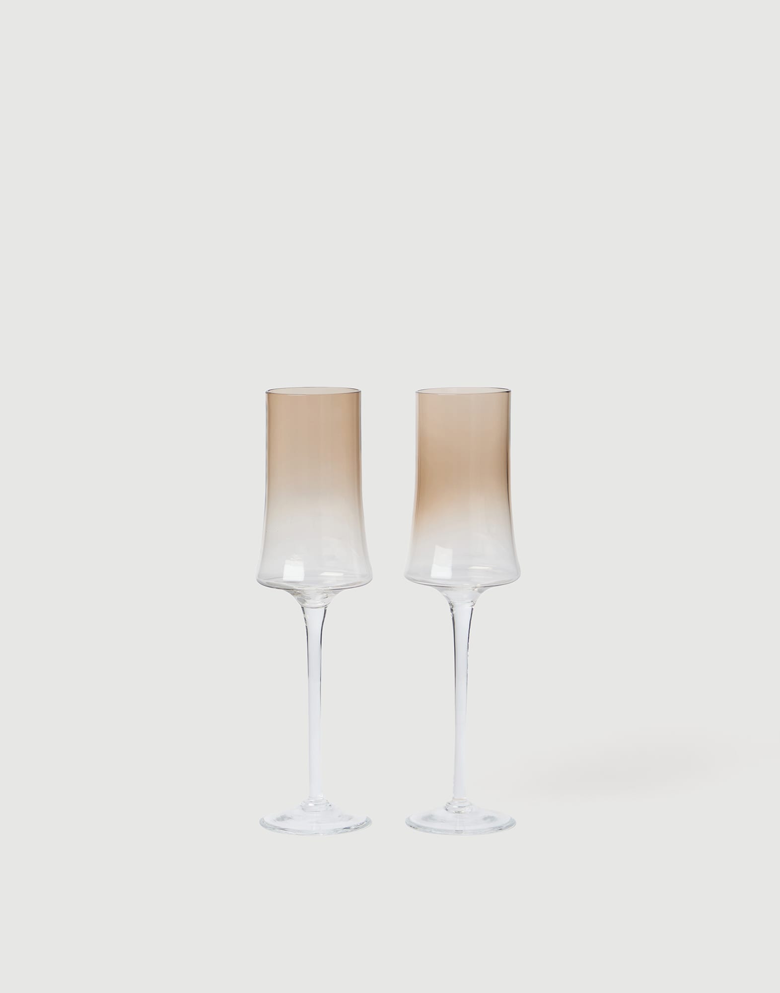 Pair of Murano glass flutes Natural Lifestyle - Brunello Cucinelli