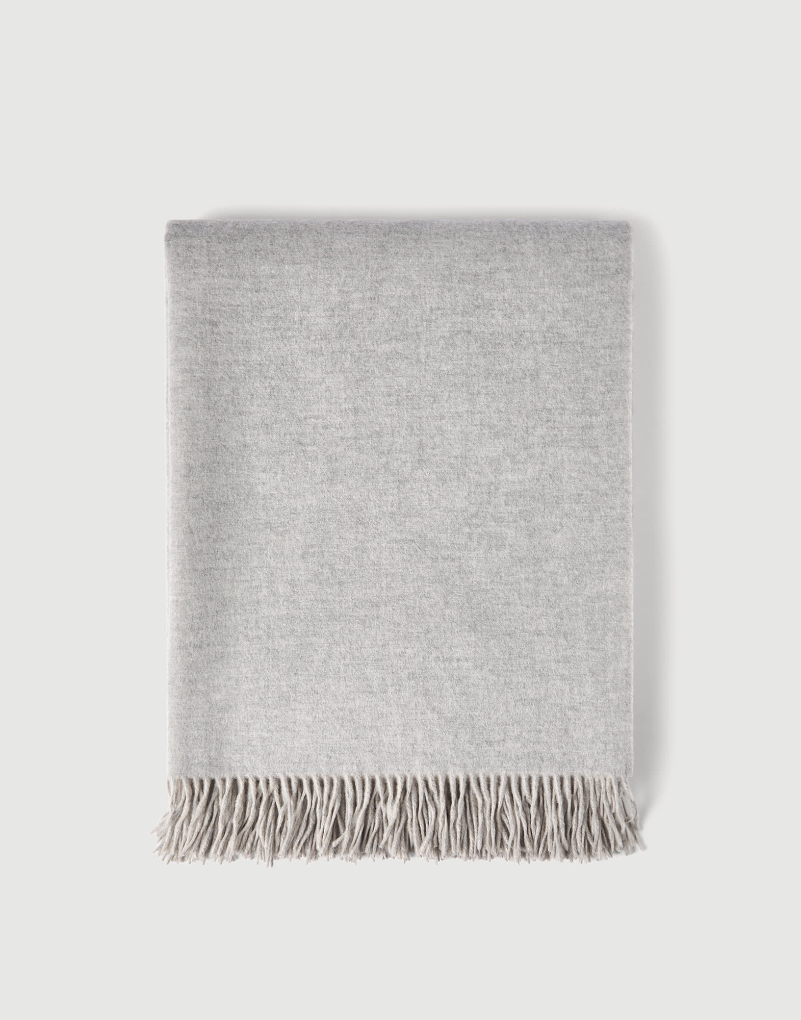 Cashmere double cloth lightweight throw Grey Lifestyle - Brunello Cucinelli