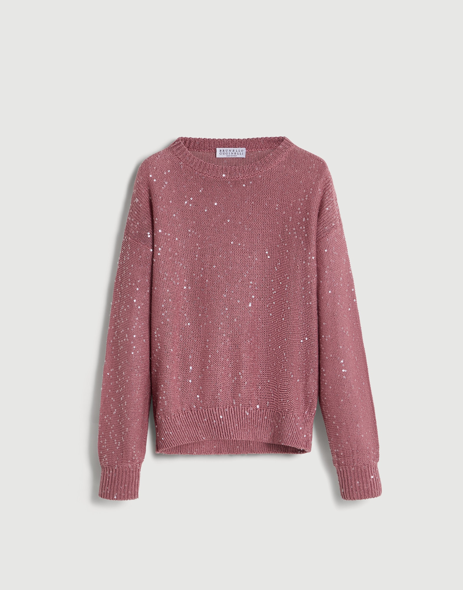 Jersey de lino y seda Rosa Ni&ntilde;a - Brunello Cucinelli