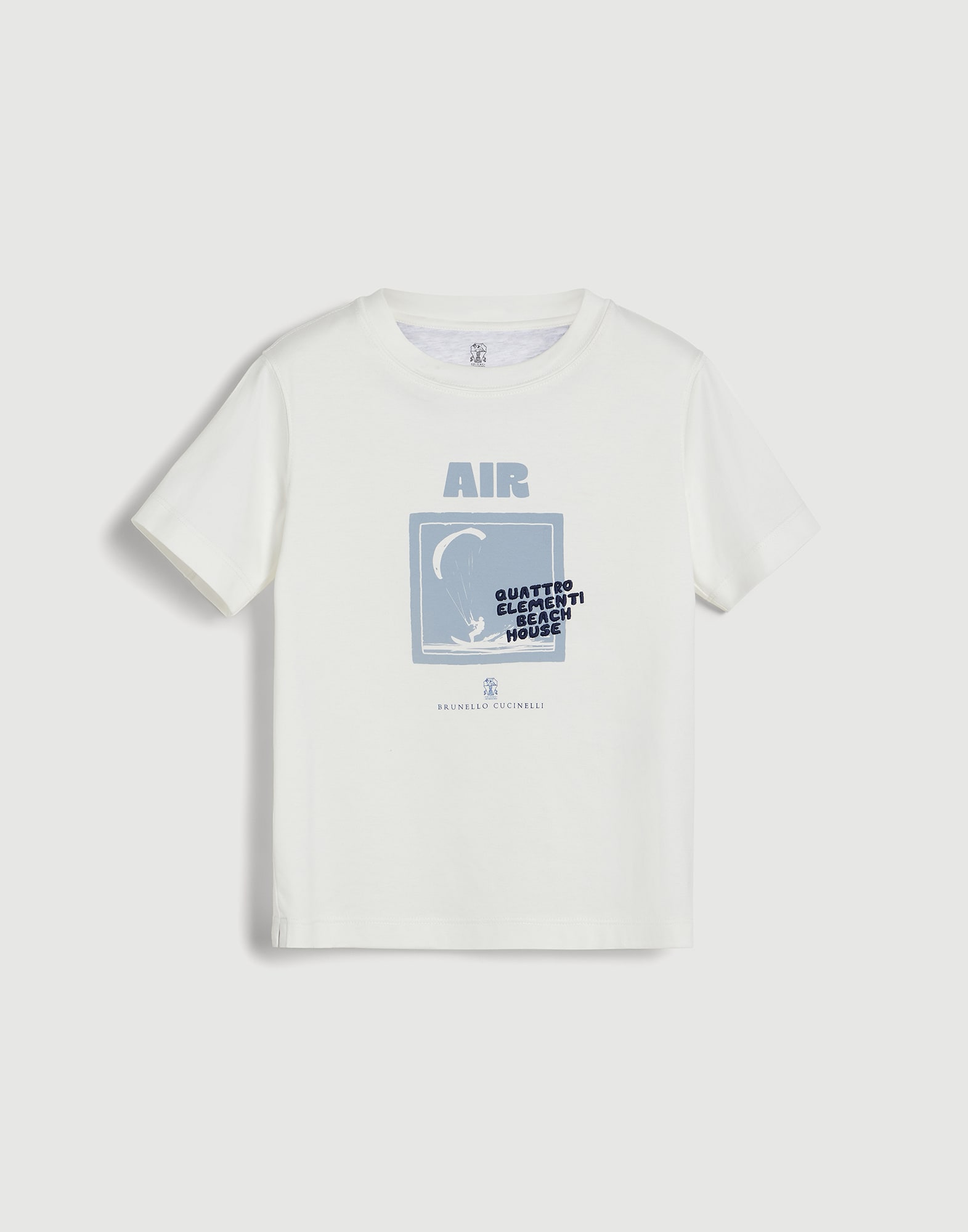 T-shirt with 'Air' graphics Sky Blue Boys - Brunello Cucinelli