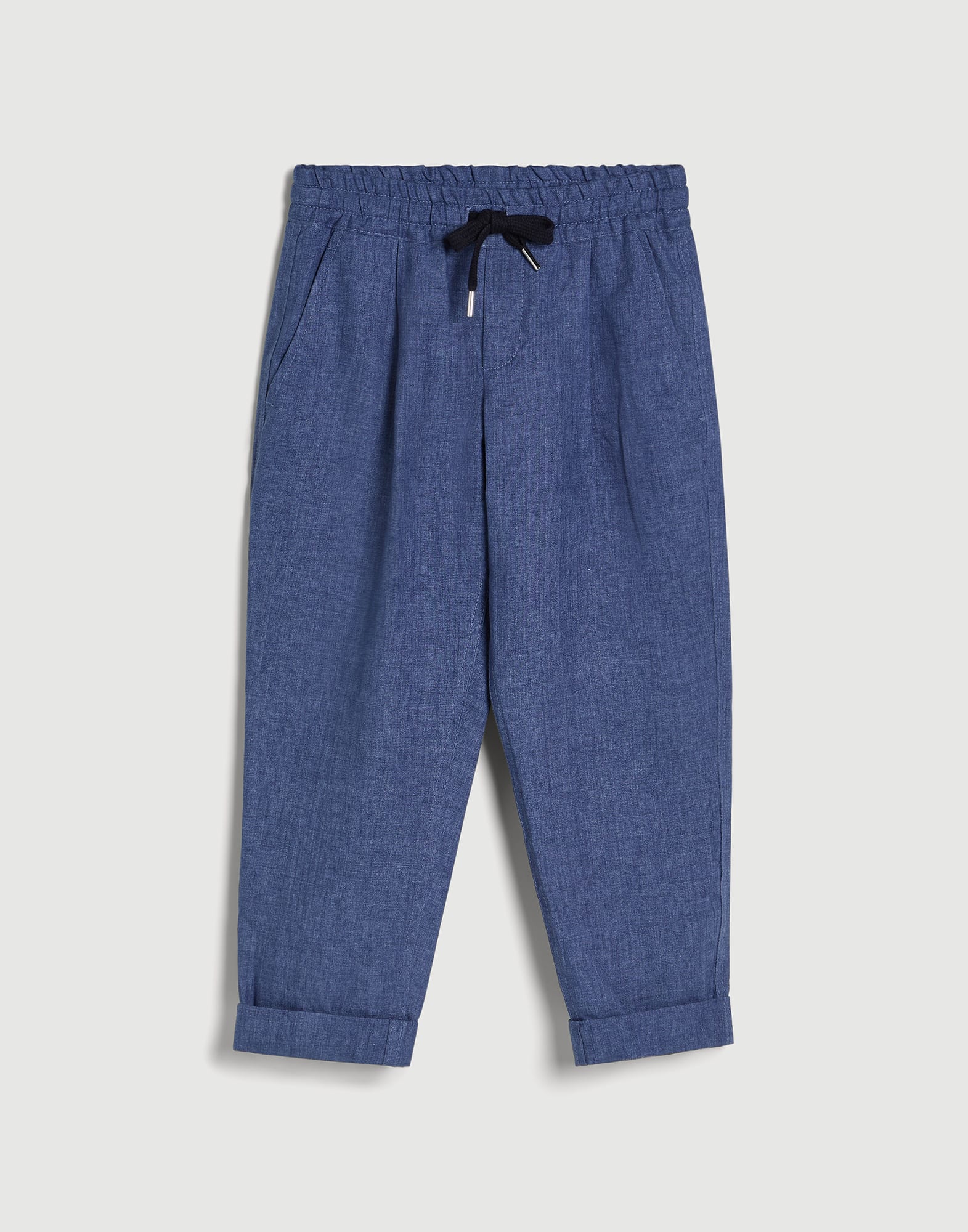 Trousers with drawstring and pleats Denim Boys - Brunello Cucinelli