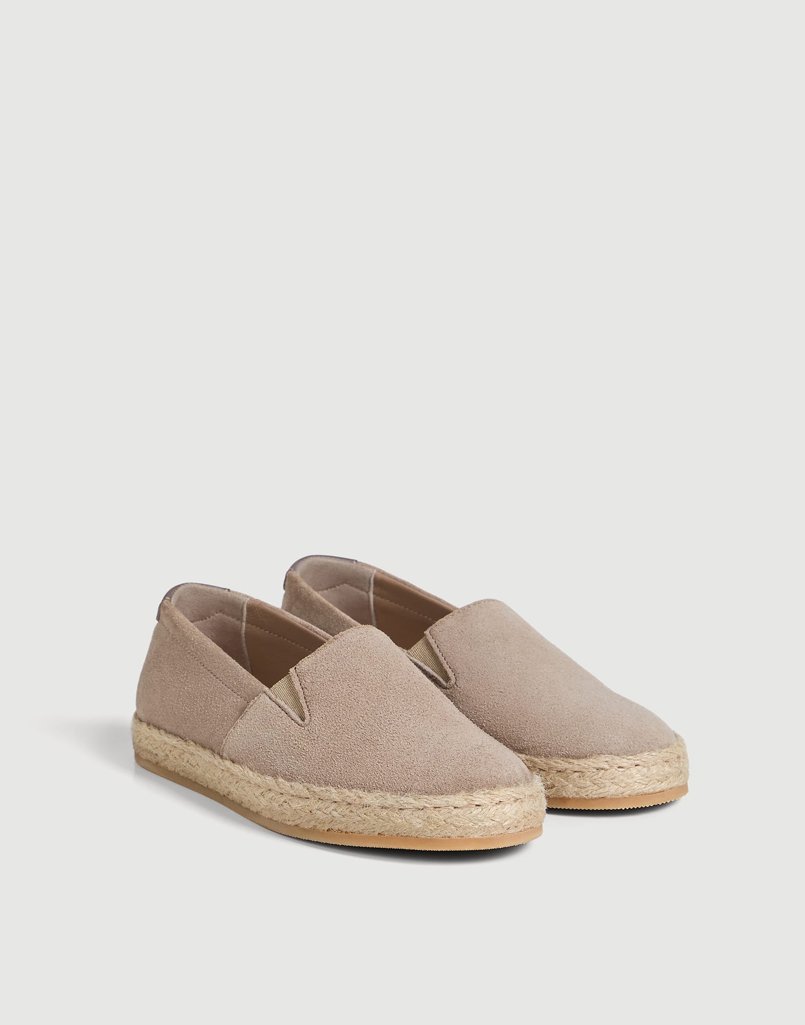 Suede slip-ons with rope insert