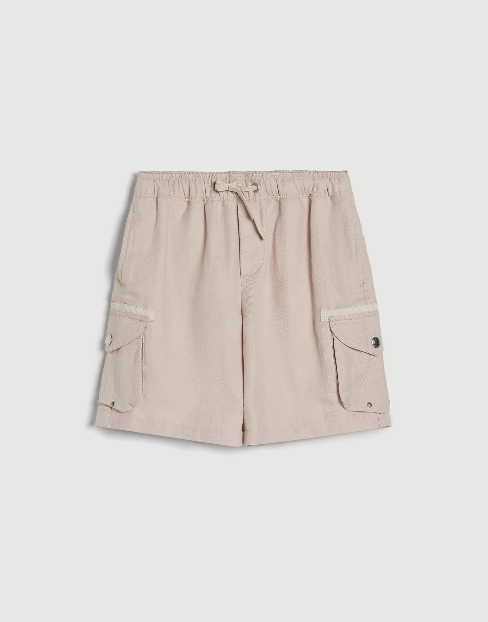 Bermuda shorts with drawstring and cargo pockets Light Brown Boys - Brunello Cucinelli