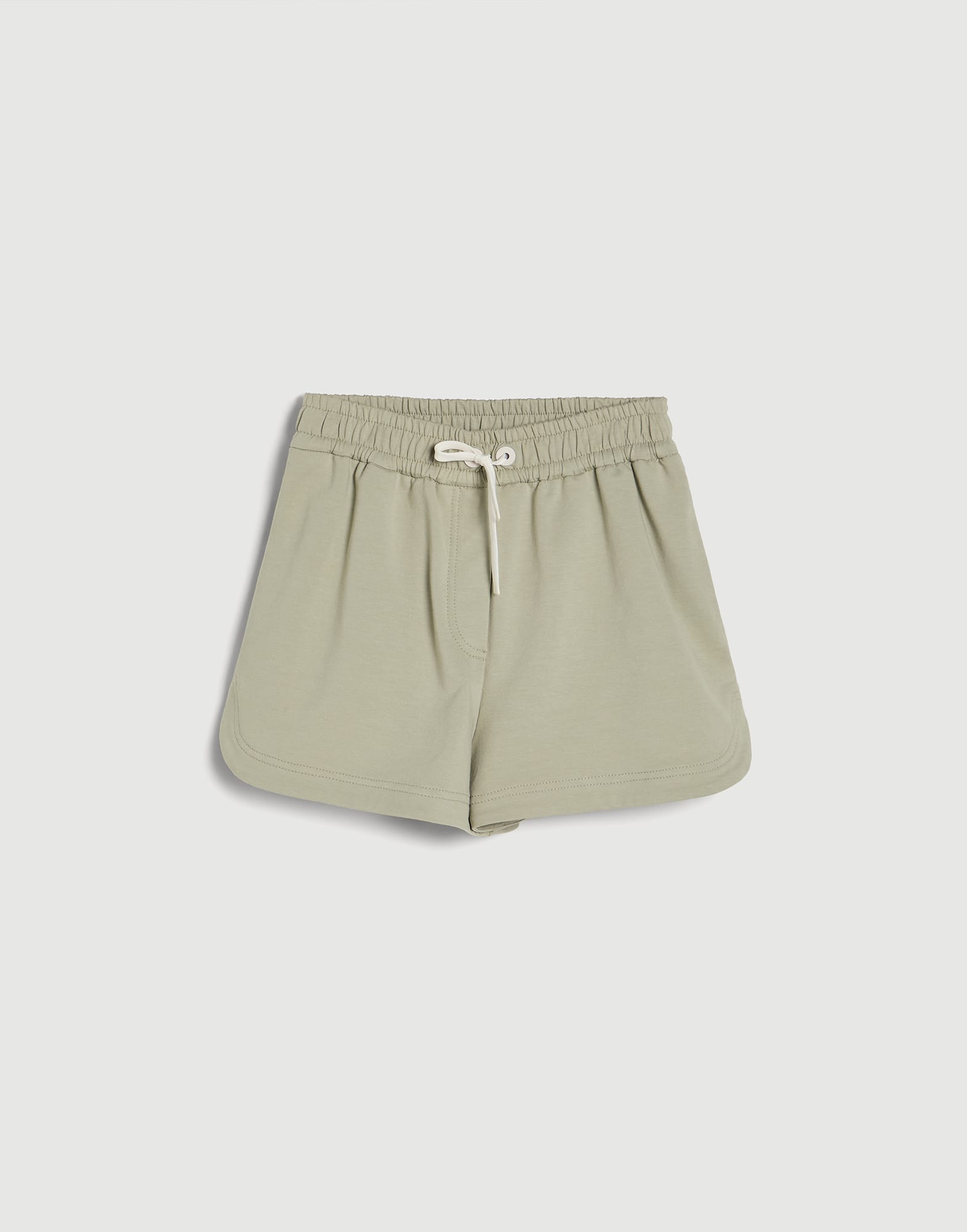 Stretch cotton lightweight French terry shorts Sage Girls - Brunello Cucinelli