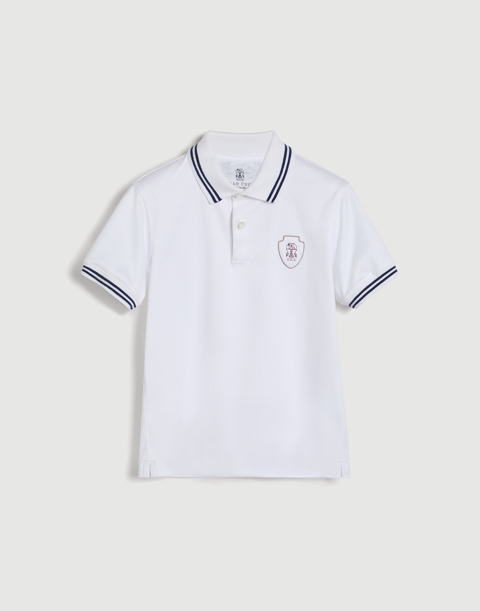 Cotton jersey polo shirt with logo White Boys - Brunello Cucinelli