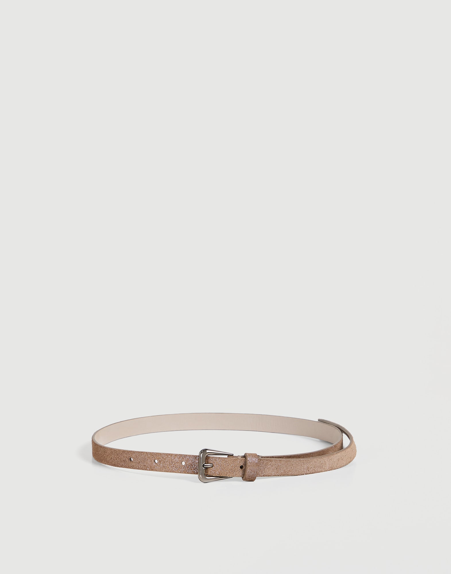 Lam&eacute; suede belt Light Brown Girls - Brunello Cucinelli
