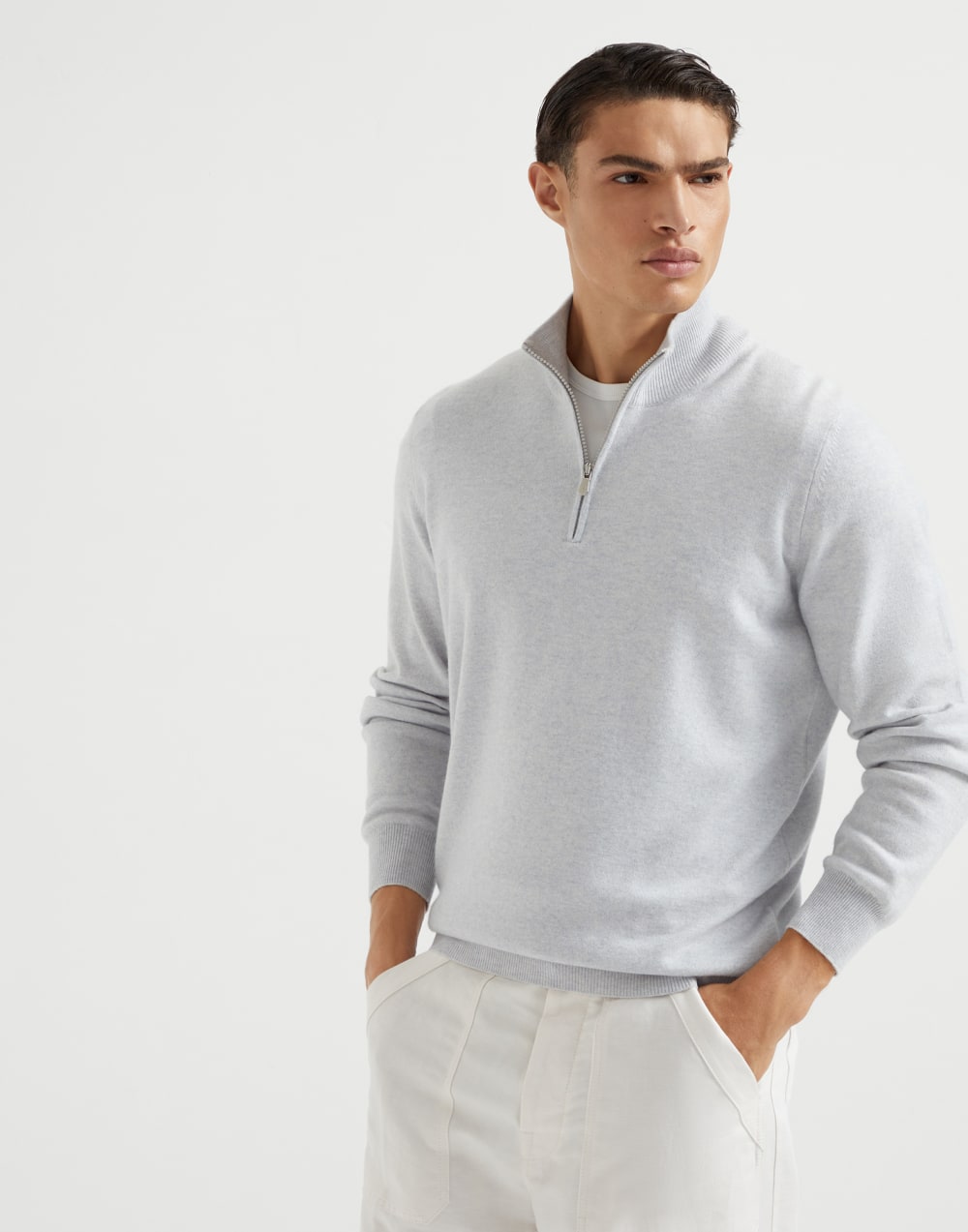 Cashmere sweater Sky Blue Man - Brunello Cucinelli