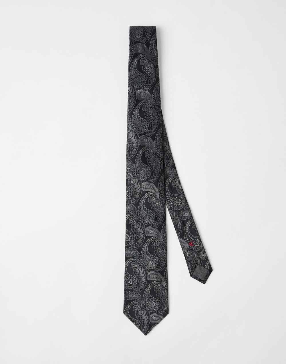 Silk tie with pattern Medium Grey Man - Brunello Cucinelli