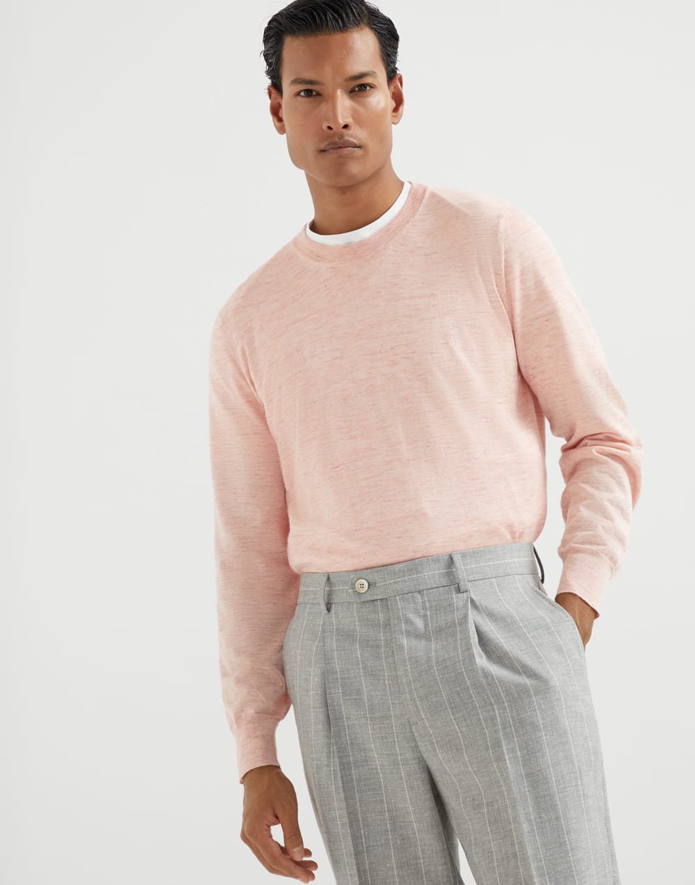 Lightweight sweater Salmon Man - Brunello Cucinelli