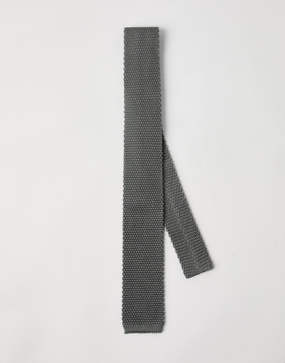 编织领带 中灰 男款 - Brunello Cucinelli