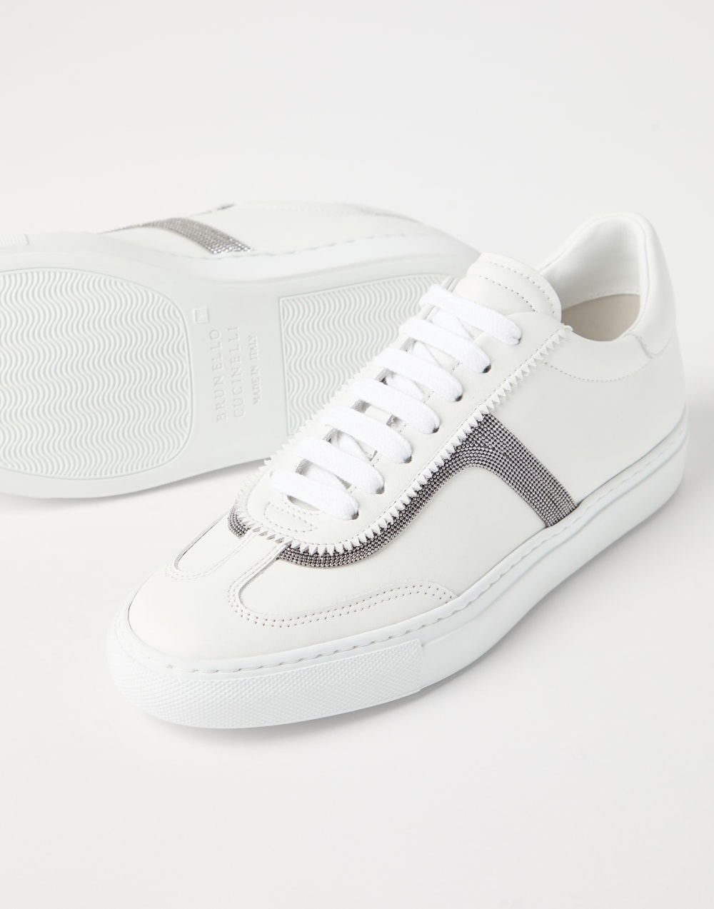 Calfskin sneakers White Woman - Brunello Cucinelli