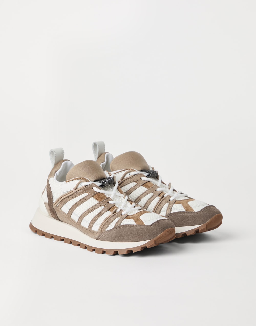 Runners with monili Light Grey Woman - Brunello Cucinelli