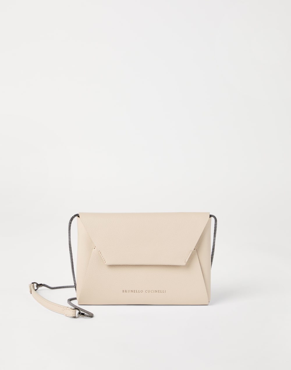 Leather BC Duo pochette Ivory Woman - Brunello Cucinelli