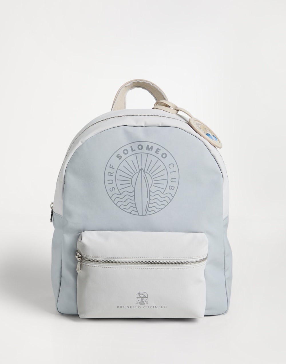 Backpack with Surf graphic Light Grey Boys - Brunello Cucinelli