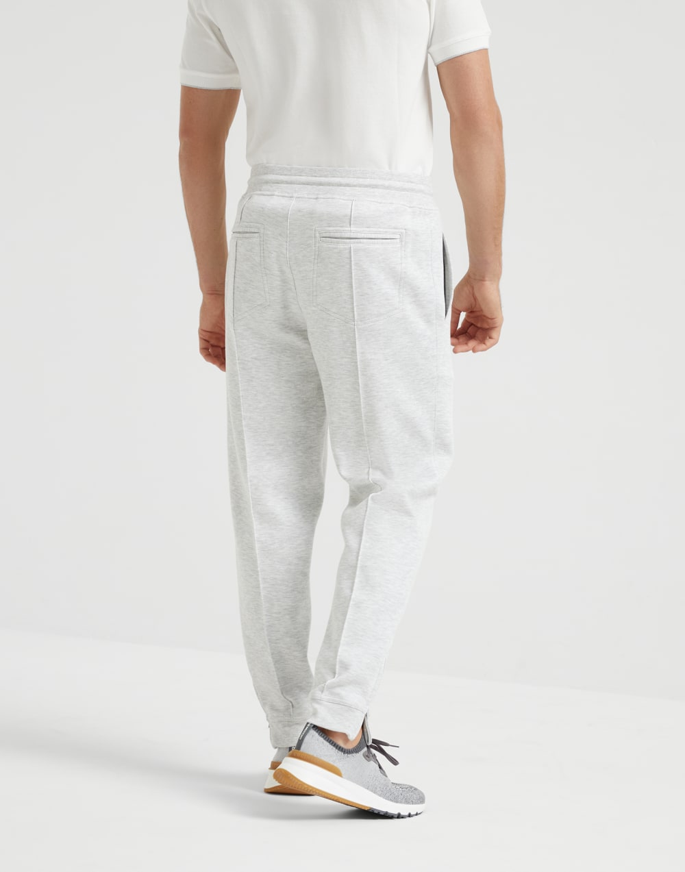 Double cloth trousers Pearl Grey Man - Brunello Cucinelli