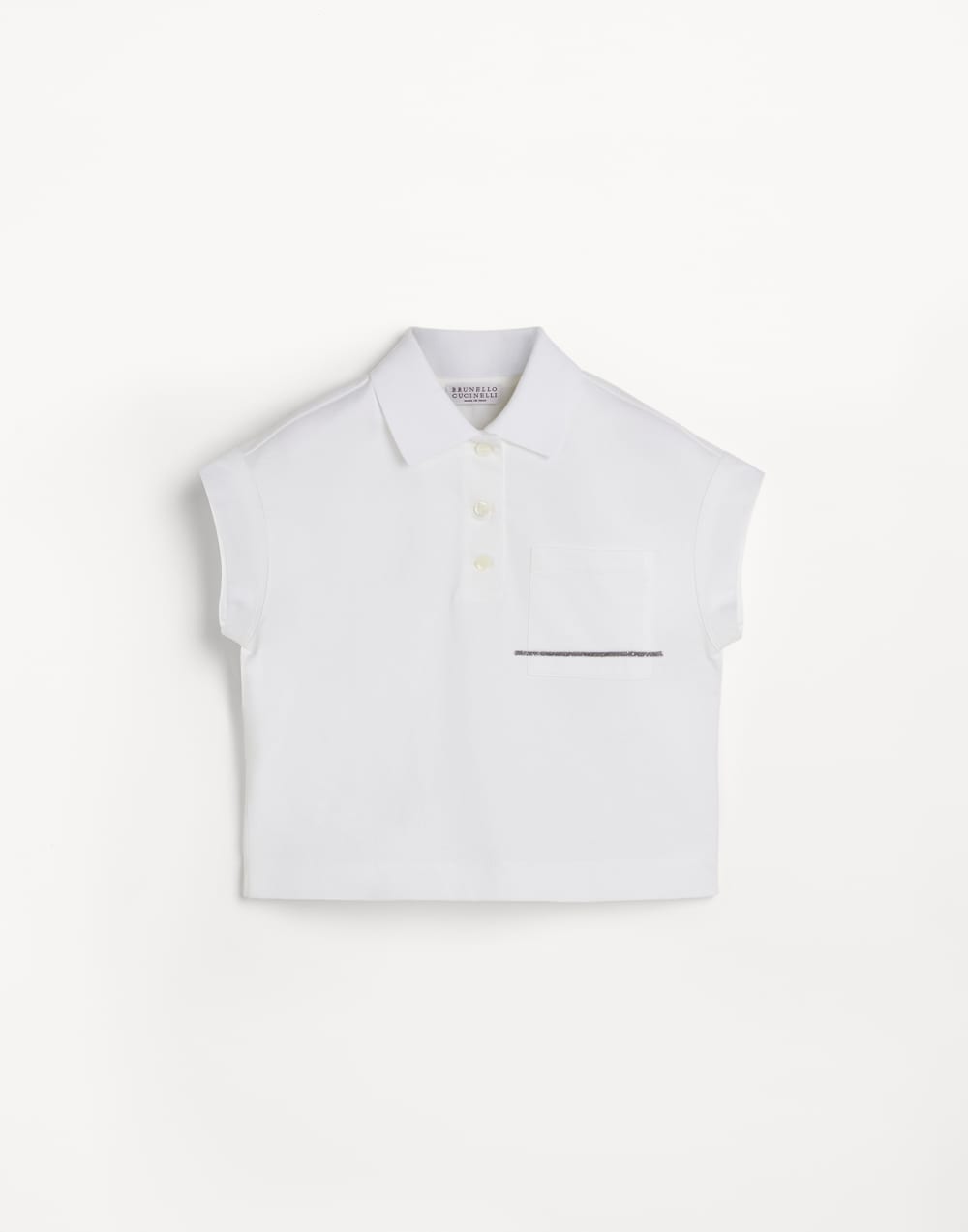 平纹针织面料马球衫 白色 女童 - Brunello Cucinelli