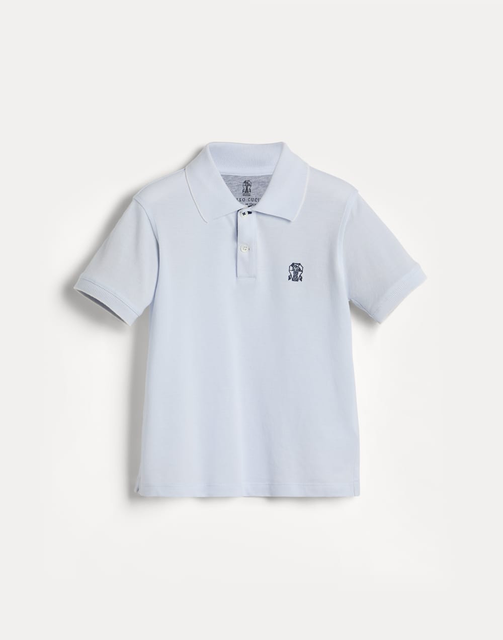 双珠地面料马球衫 天蓝 男童 - Brunello Cucinelli
