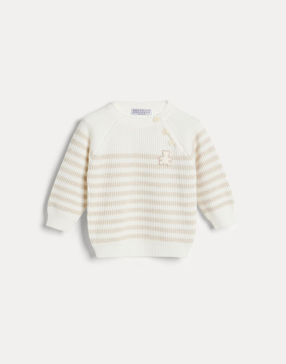 Bernie Baby striped sweater Oat Baby - Brunello Cucinelli