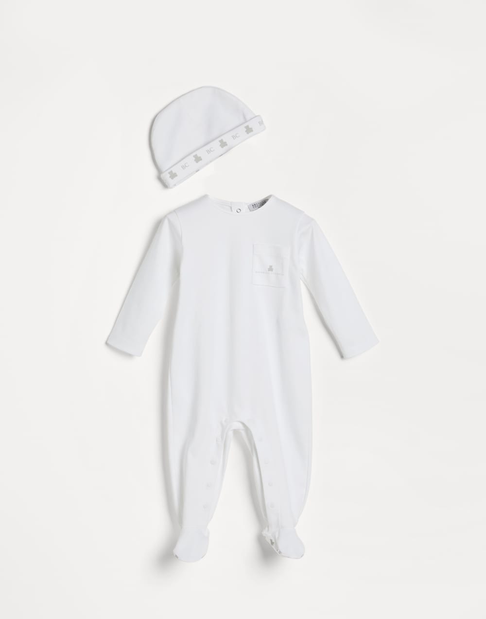 伯尼小熊连衣裤和帽子套装 白色 幼童 - Brunello Cucinelli