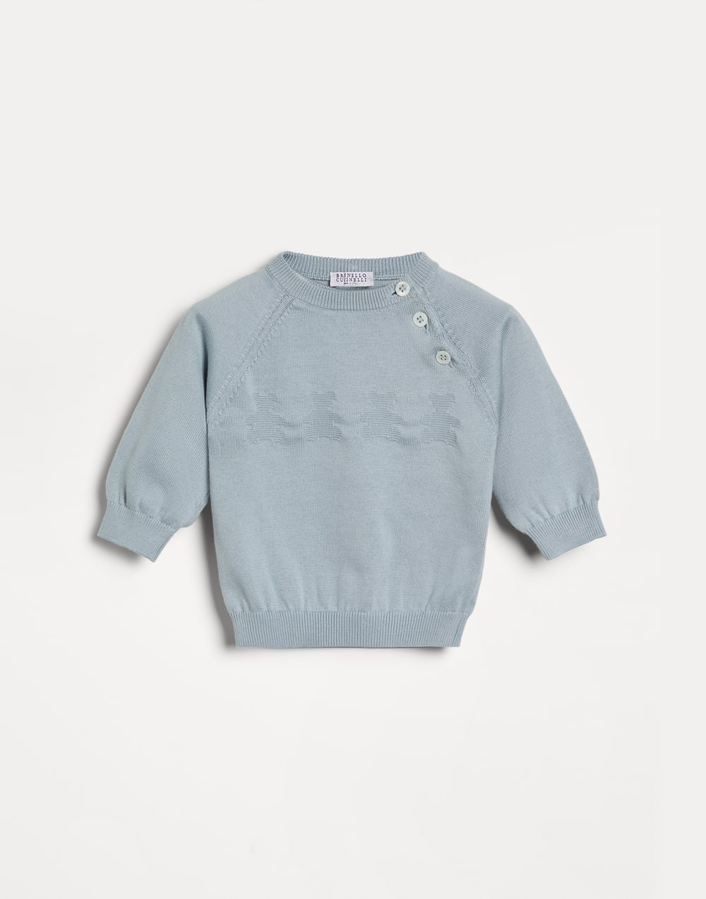 伯尼小熊幼童提花针织衫 冰色 幼童 - Brunello Cucinelli