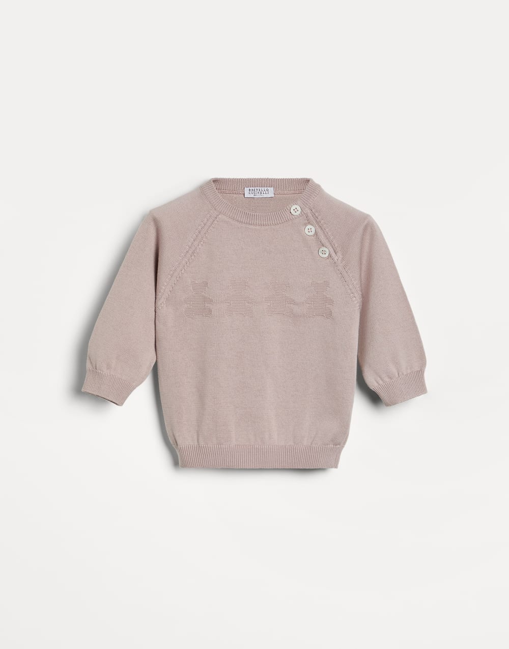 伯尼小熊幼童提花针织衫 粉红色 幼童 - Brunello Cucinelli