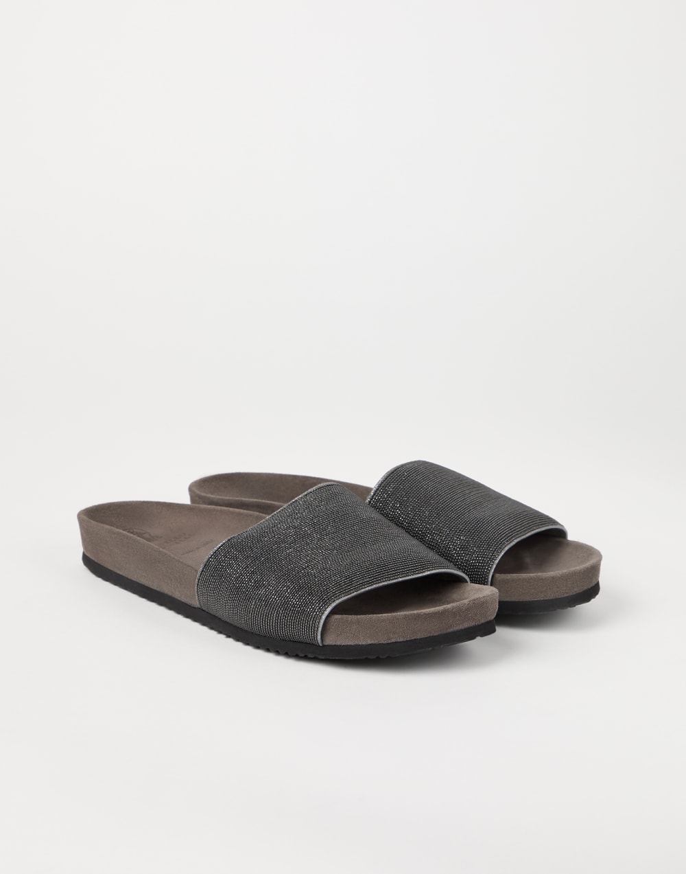 Suede slides Taupe Woman - Brunello Cucinelli