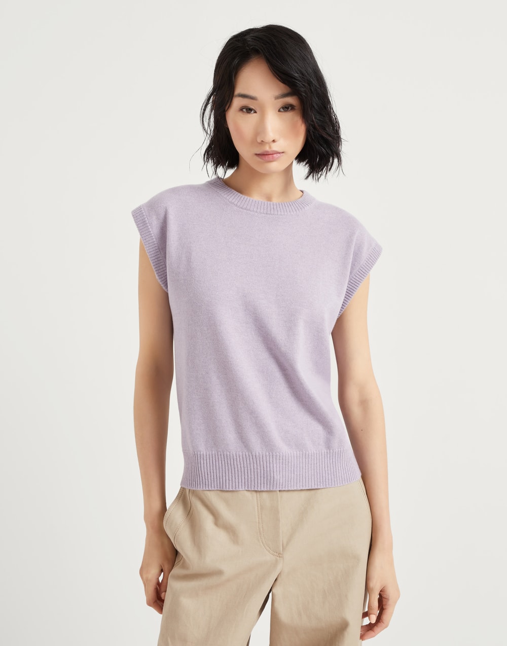 装饰镶珠的背心 丁香紫 女款 - Brunello Cucinelli