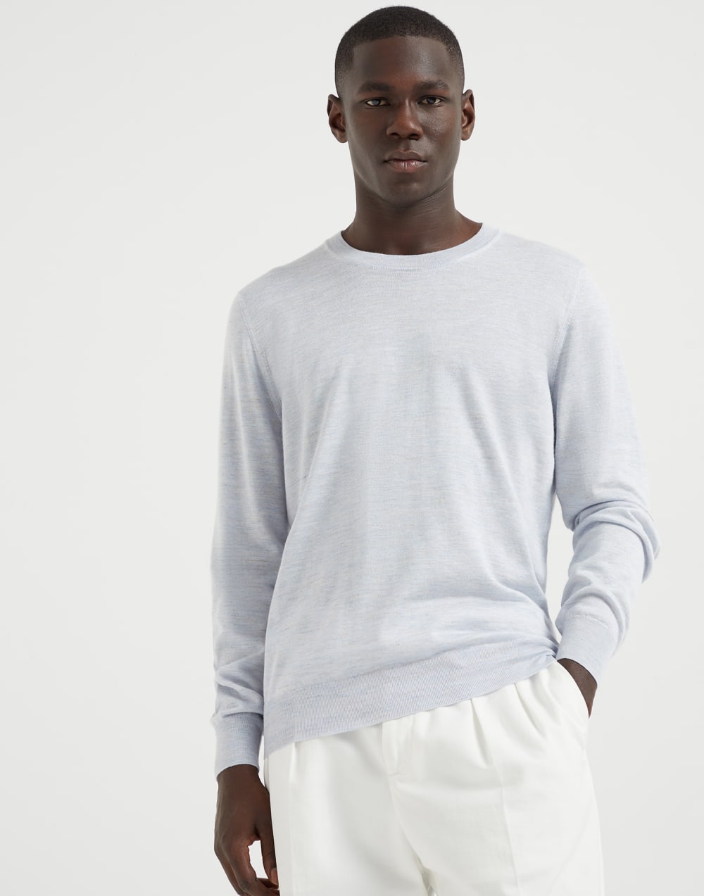 Jersey ligero Azul Cielo Hombre - Brunello Cucinelli