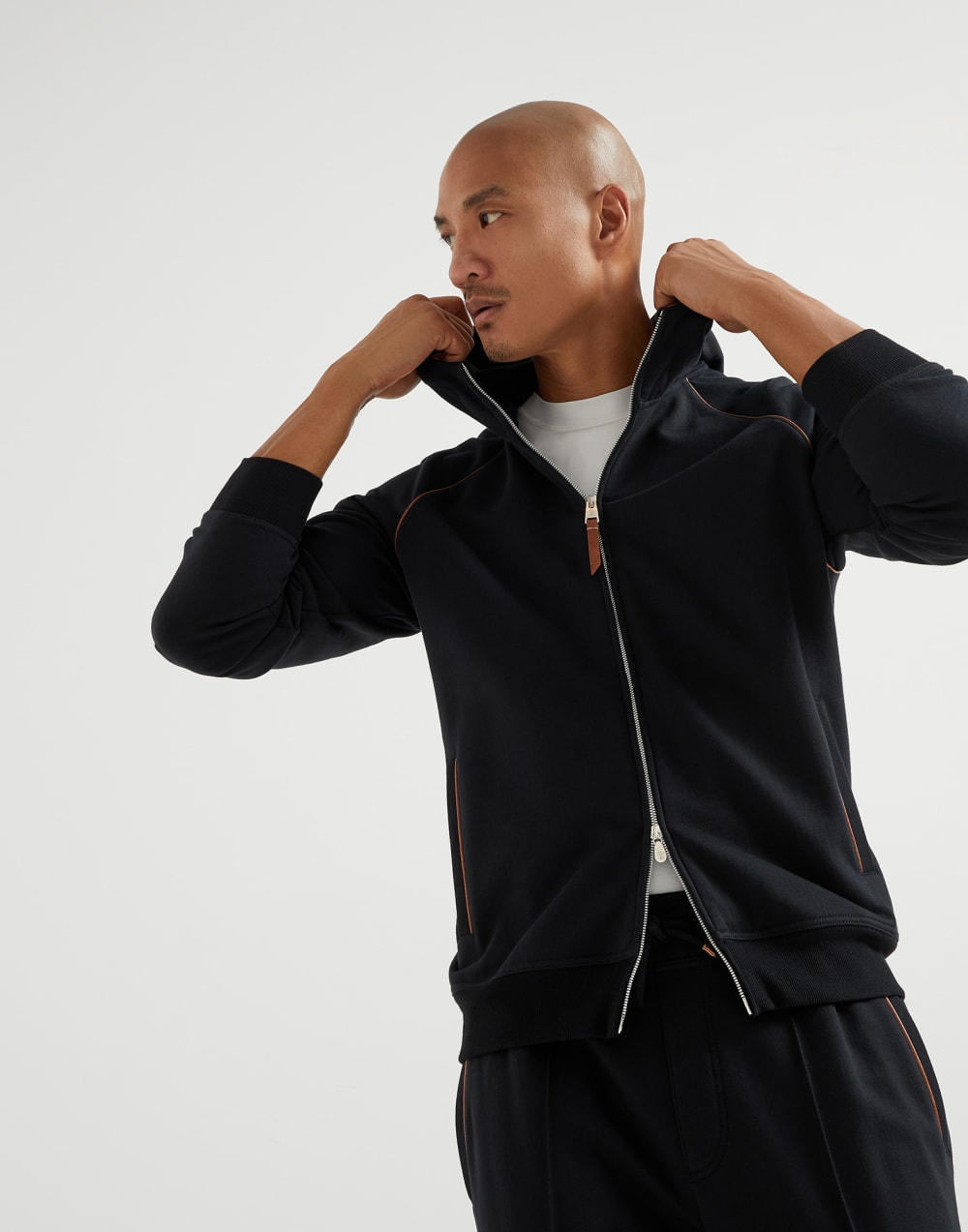 Topwear con cappuccio e zip Nero Uomo - Brunello Cucinelli
