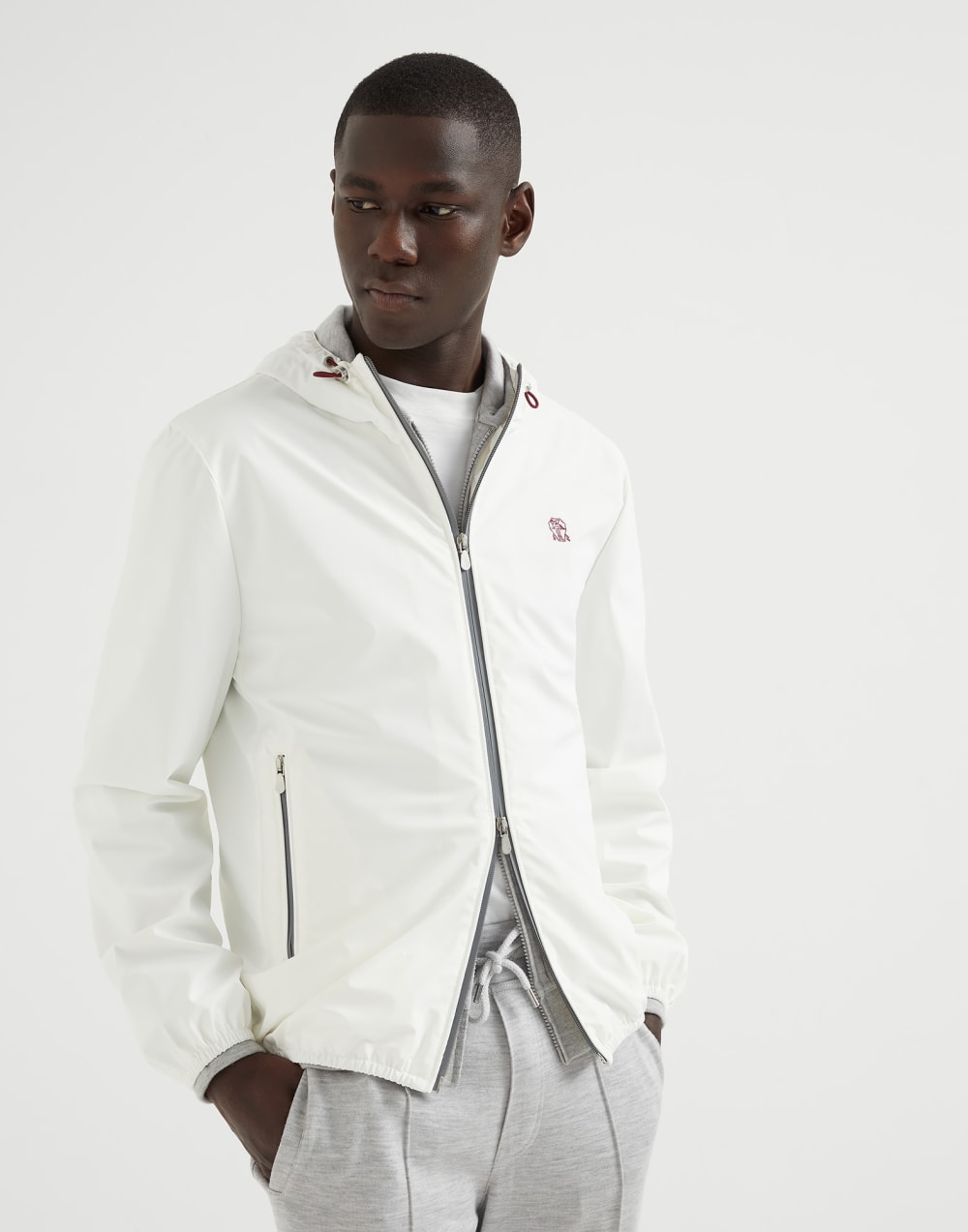 Куртка из нейлона Белый с Сероватым Оттенком Мужчина - Brunello Cucinelli