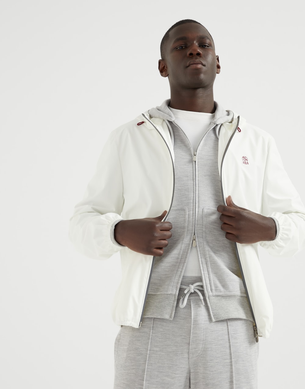 Куртка из нейлона Белый с Сероватым Оттенком Мужчина - Brunello Cucinelli