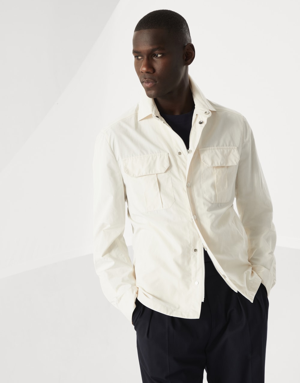 Microfiber outerwear jacket Off-White Man - Brunello Cucinelli