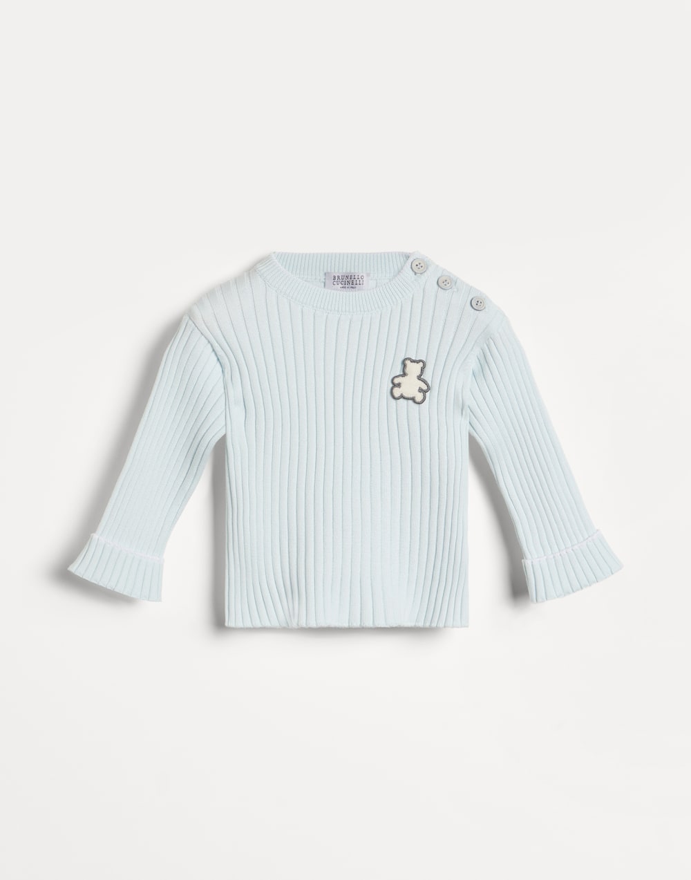 Pull Baby Bernie en coton Ciel Bébé - Brunello Cucinelli