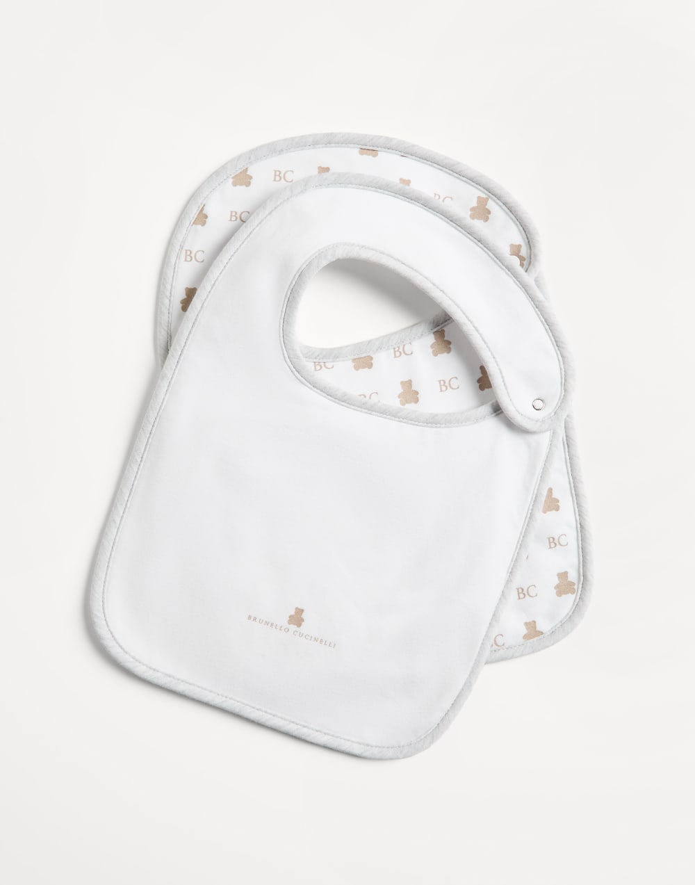 Baby Bernie 2-piece bib set White Baby - Brunello Cucinelli