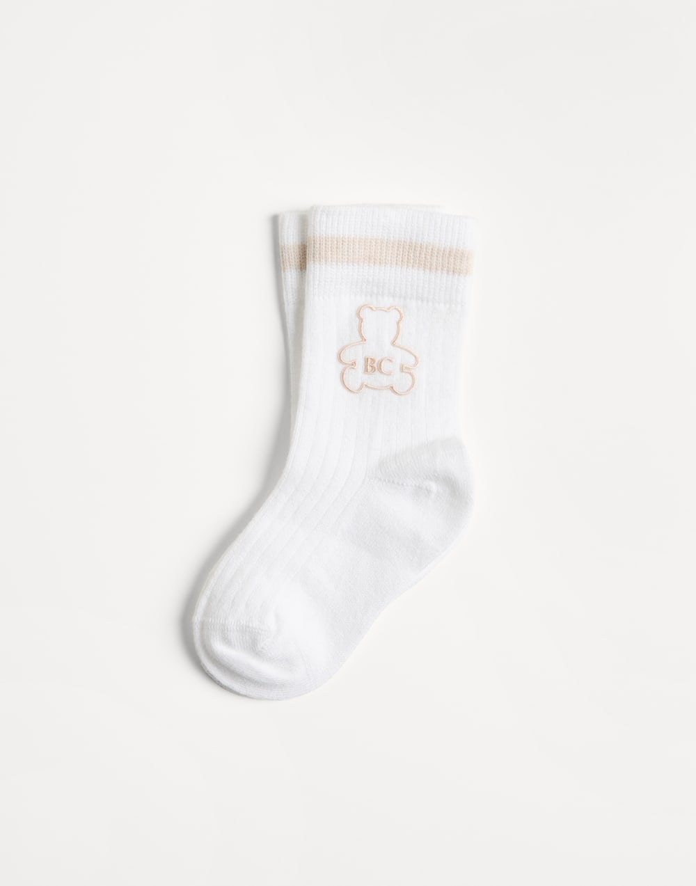 Bernie Baby socks with embroidery Beige Baby - Brunello Cucinelli