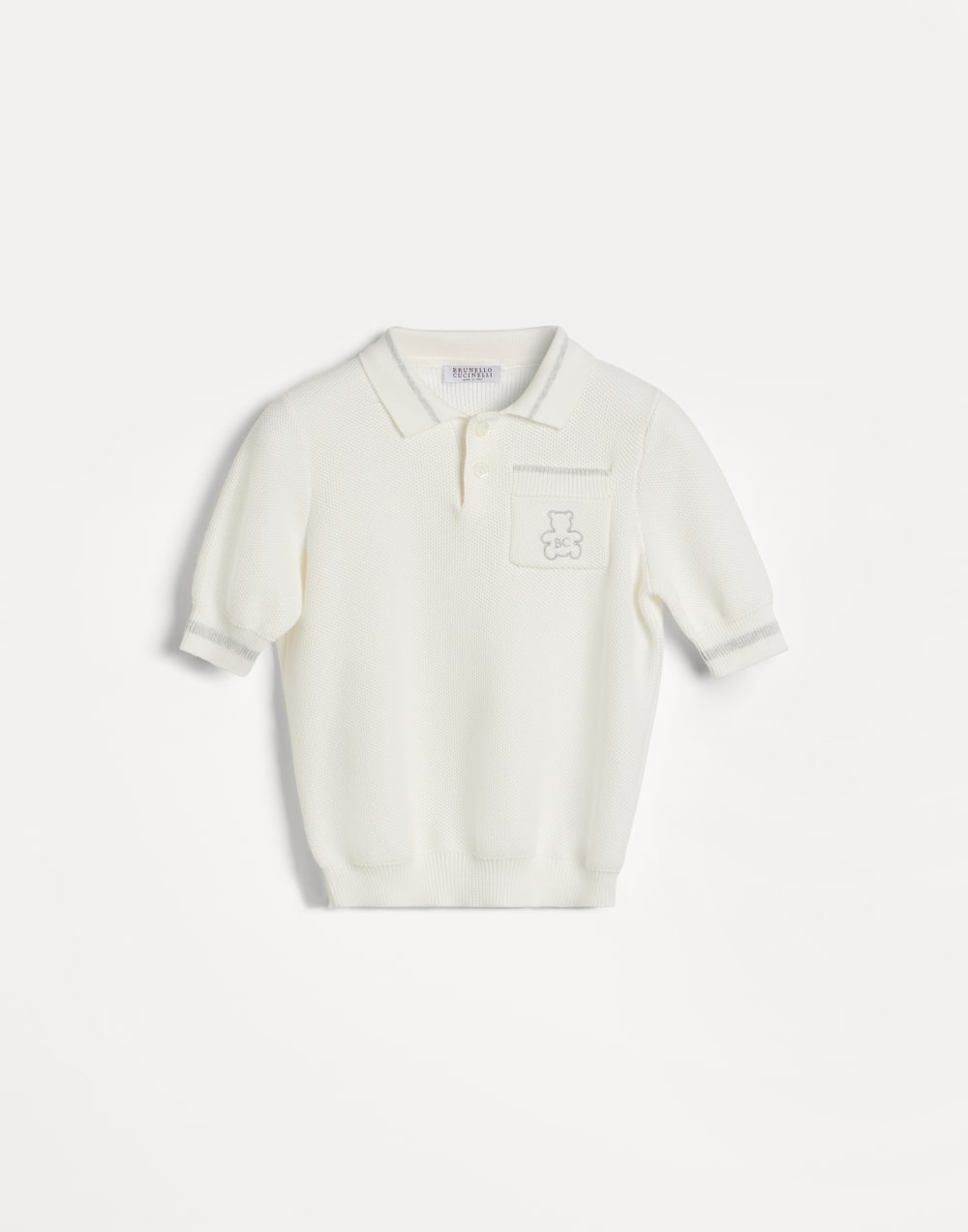 伯尼小熊针织马球衫 巴拿马色 幼童 - Brunello Cucinelli