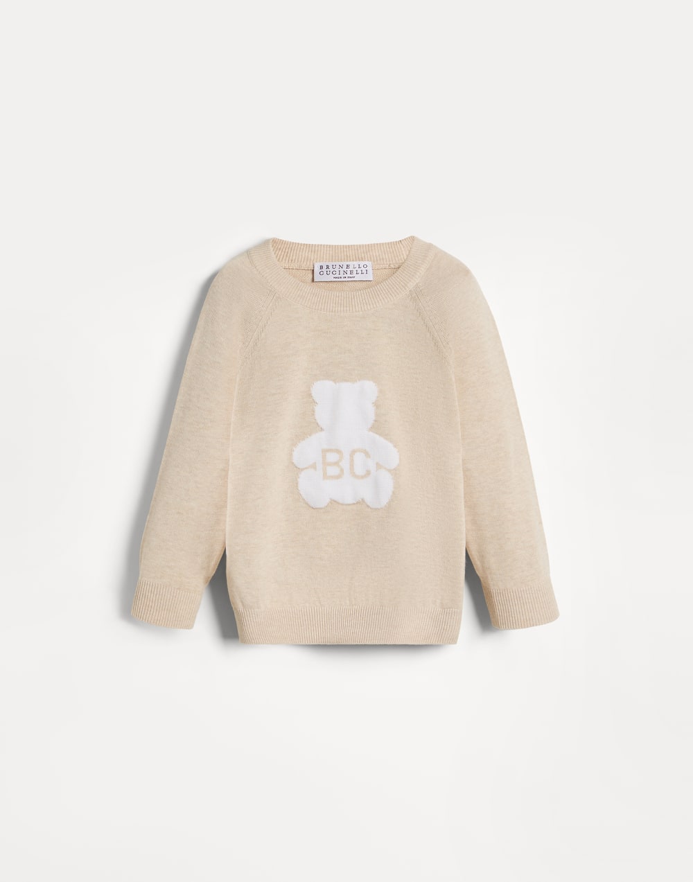 伯尼小熊提花针织衫 米黄 幼童 - Brunello Cucinelli