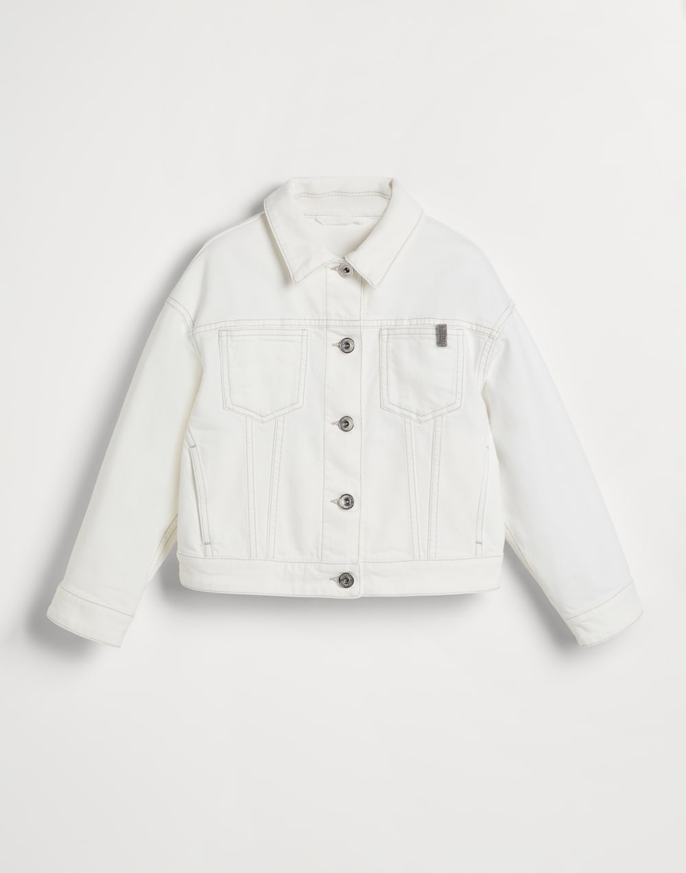 Denim outerwear jacket with monili White Girls - Brunello Cucinelli