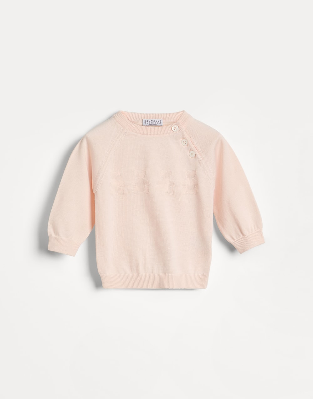 Bernie Baby jacquard sweater Pink Baby - Brunello Cucinelli